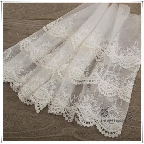 Hot selling Series dress, 38 cm three layers of water soluble + mesh embroidery lace S3801