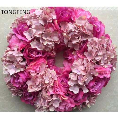Artificial rose Hydrangea garland Wedding decoration table flower ball Arch flower Rings flower 45cm MIXCOLOR 10pcs/lot TONGFENG