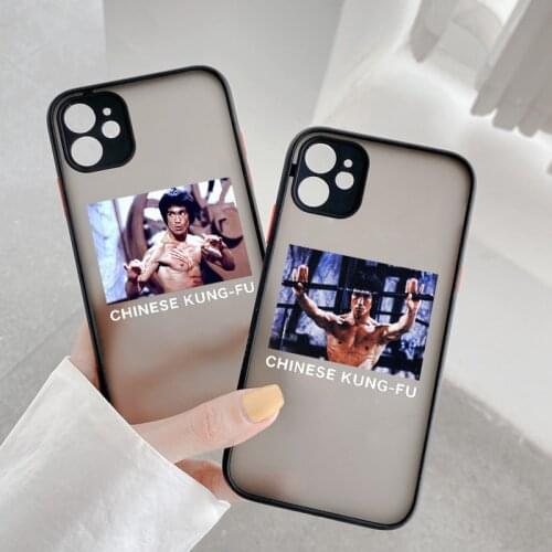 Chinese Kung Fu Bruce Lee Phone Case For iphone 11 12 Pro Max 6s 7 8 Plus SE 2020 X XS MAX XR Hard Matte Camera Protection Cover