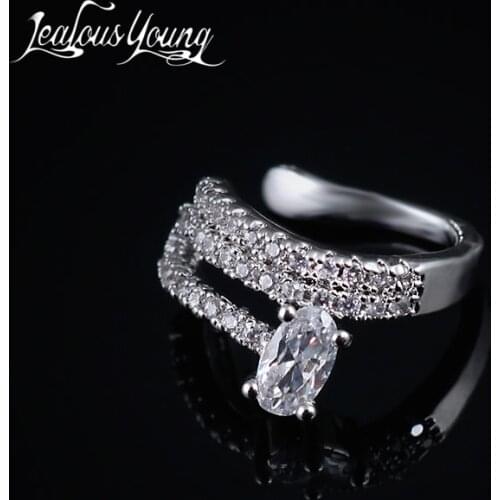 Fashion Tiny Charm Womens Water Drop Ear Cuff AAA Square White Cubic Zirconia Clip Earrings Jewelry For Women Party Gift AE299