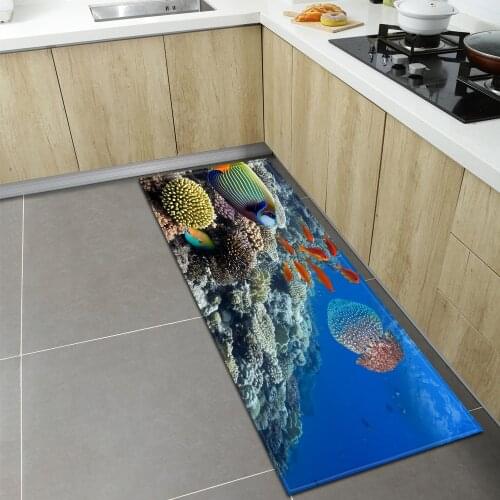 Kitchen Carpet Entrance Doormat Home Bathroom Hallway Balcony Non-Slip Long Mat Bedroom Bedside Childrens Floor Decoration Rug