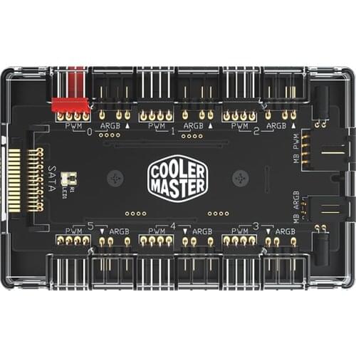 Cooler Master 1 To 6 Multi Way Splitter 5V/3PIN RGB Case Fan Hub Adapter PWM ARGB Addressble Fan Power interface SATA