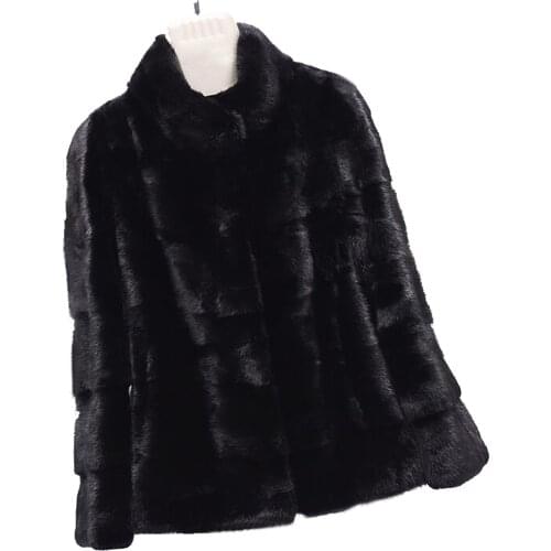 2021 Whole Natural Rabbit Fur Coat Mandarin Collar Real Fur Jacket For Ladies Warm Party Wear Thick Coat sr756