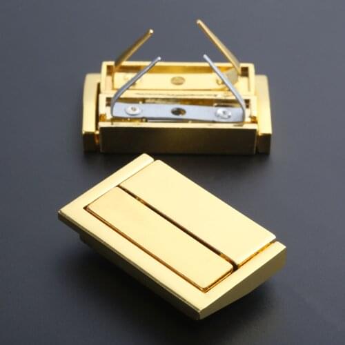 38*24mm Square Vintage Wooden Wine Box Locked Toggle Latch Clasp Gold Antique Alloy Box Buckle Clasp Furniture Hardware