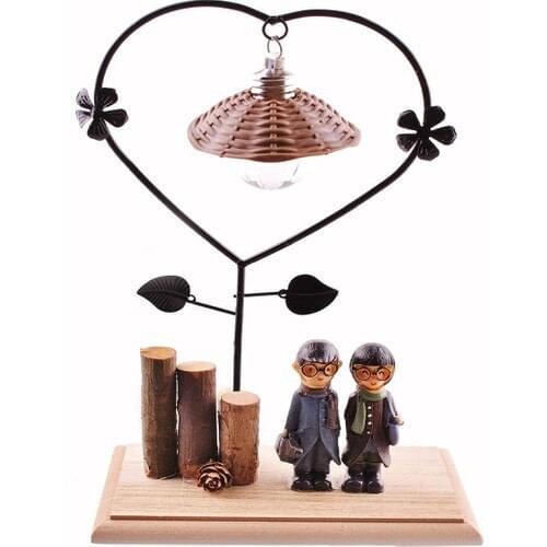 Eslem Shop Battery Operated Light Romantic Couple Theme Big size Decorative Wooden Trinket