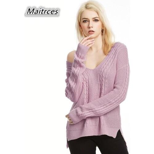 Maitrces Women's V-Neck Pullovers