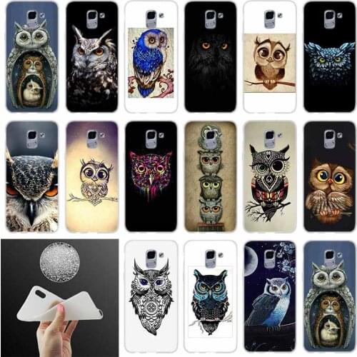 Soft Phone case Cover Animal Night Owl Lovely FOR Coque Samsung Galaxy J6 J4 J8 J7 2018 Plus J3 J5 J7 Prime Pro 2017 2016 Casse