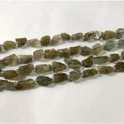 Wholesale 1string Labradorite Raw Nugget Beads,Nugget Gem Stone Beads,Gem Pendant Necklace Beads,1Strand 8-14mm 15.5"