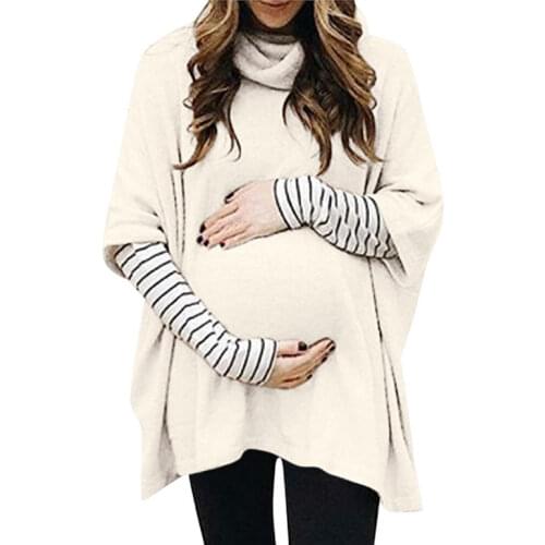 2020 Autumn and Winter Pregnant Women Autumn Casual Loose Sweater Striped Two-Piece T-shirt Fashion Fashion Mom Womens Clothing