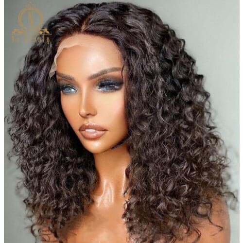 Kinky Curly Short Bob Wigs 13x4 Lace Front Human Hair Wig Pre Plucked For Black Women Brazilian Remy Hair Na Beauty 180 Density