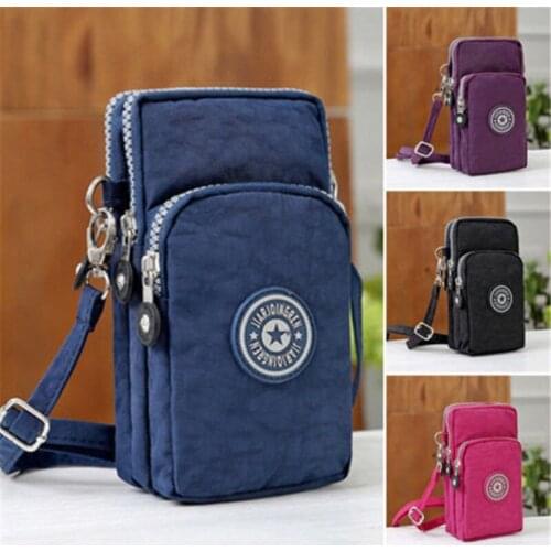 Portable Storage Bag Cross-body Mobile Phone Shoulder Bag Pouch Case Belt Handbag Purse Wallet