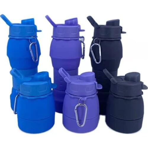Tableware Silicone Folding Sports Bottle Large Capacity 600ml Outdoor Portable Sports Telescopic Water Cup