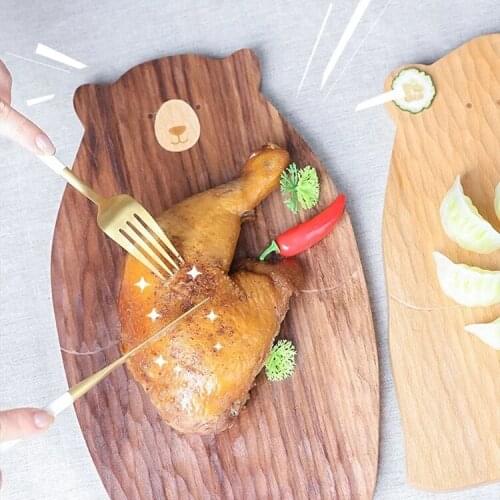 Bear Shape Cutting Board Bread Board Sushi Plate Black Walnut Wood Rubber Wood Tray Pizza Board Chopping Blocks Chopping Board
