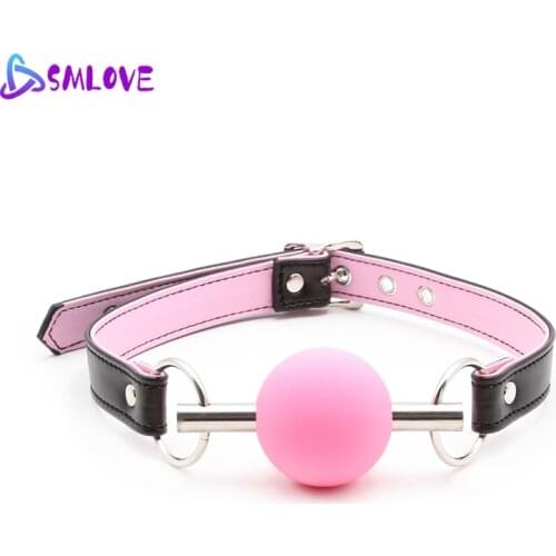 SMLOVE Restraints Silicone Open Mouth Ball Gag Ball Bdsm Bondage Sex Ball Breathable Fetish Sex Toys for Women Couple Adult Game