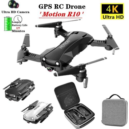 GPS 5G WIFI FPV Real-time 4K Ultra HD Camera Foldable RC Drone Aircraft Quadcopter Waypoint Flight One Key Return Take-off Landing Remote App Control Electric RTF Toys Motion R10 Long Battery Life Flight dron
