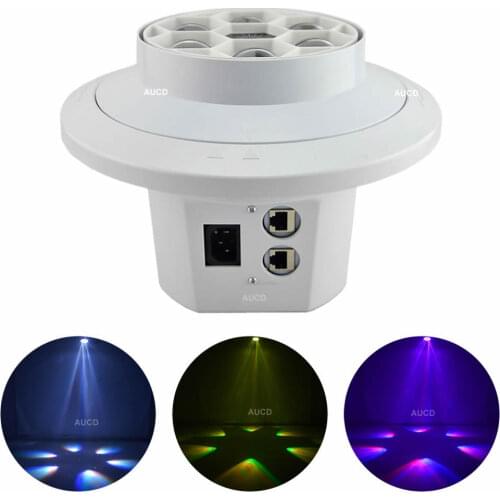 AUCD 6 Head RGBW LED Rotate Light Ceiling Lamp Mix Colorful DJ Disco DMX Laser Meteor Projector Stage Party Effect Show Lights