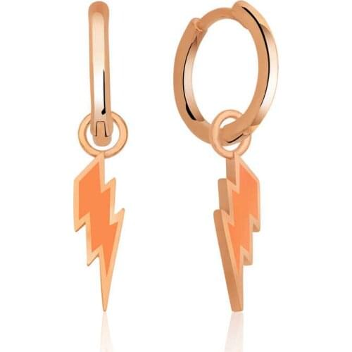 Tevuli 925 Sterling Silver Highlighter Orange Lightning Earrings