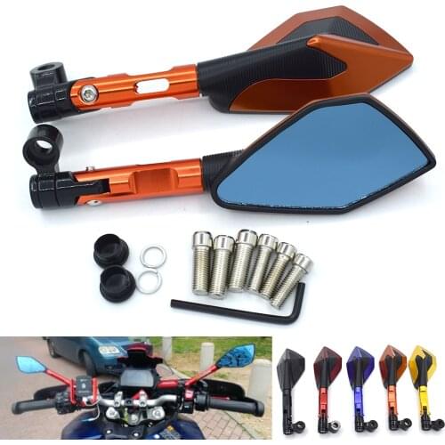 Universal motorcycle CNC Aluminum Blue Glass Rearview Mirror For KTM RC8 RC8R 1290 Super Duke R 990 SuperDuke 690 Duke