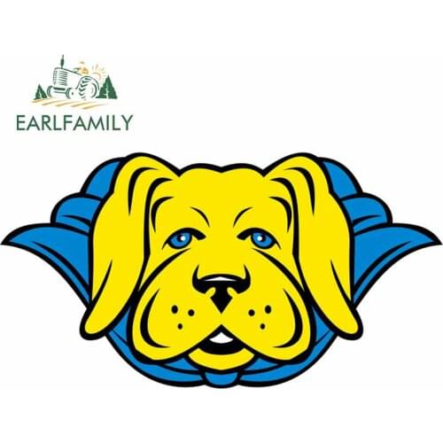 EARLFAMILY 13cm x 7.1cm For Super Yellow Dog DIY Motorcycle Car Stickers Fine Decal Sunscreen Waterproof Vinyl Material Decor