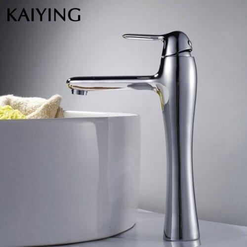 KAIYING Tall Basin Sink Faucet Bathroom Brass Chrome Mixer Tap Hot And Cold Water High Quality Faucet,2583