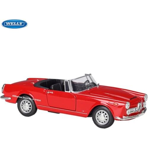 WELLY 1:24 New 1960 Alfa Romeo 2600 Spider Convertible simulation alloy car model simulation car decoration collection gift toy