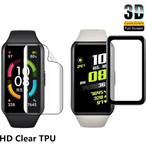 For Huawei Honor Band 6 3D Curved/HD Clear TPU Protective Film Full Coverage Screen Protector Cover For Honor Band6 Protector