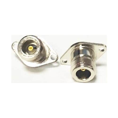 1pc NEW N Female Jack RF Coax Adapter convertor solder cup 2-hole panel mount Nickelplated wholesale