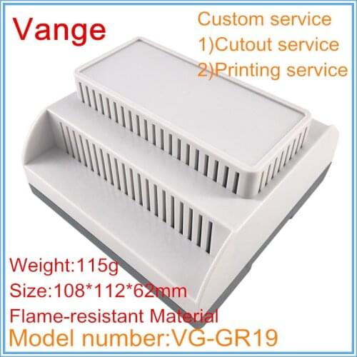 1pcs/lot din rail electronics junction box 108*112*62mm ABS plastic chassis enclosure for PLC transducer module equipment