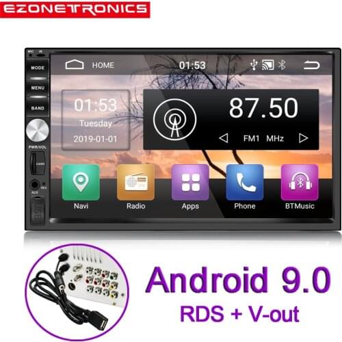 19New 2 Din Android9.0 Car Radio Stereo 7inch Universal Car Player GPS Navigation Wifi Bluetooth USB Radio Audio Player No DVD