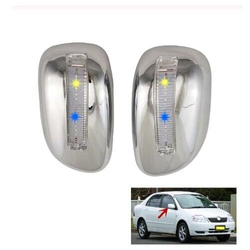 Car Accessories Chrome plated rear Mirror Door Cover With LED For Toyota Corolla 2001-2004 SUCCEED PROBOX AVANZA 2003 VIOS 2003