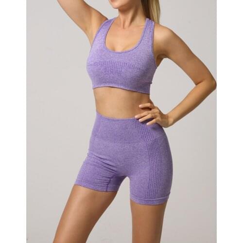 Seamless Yoga Set Women 2pcs Workout Sportswear Sports Suits Fitness Bra Crop Top High Waist Leggings Gym Girl Tracksuits 2021