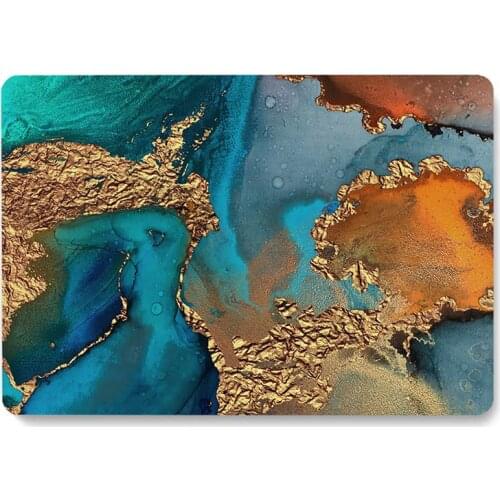 Golden Liquid Pattern Laptop Case For MacBook Retina Air 11 12 13.3 New Pro 15.4 16 inch Cover shell