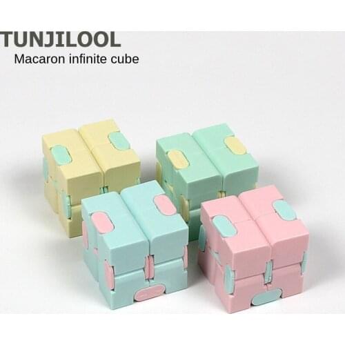 Decompression Pocket Fingertip Cube Flip Square Macaron Six-Sided Toy Creative Elementary School Student Finger Infinite Cube