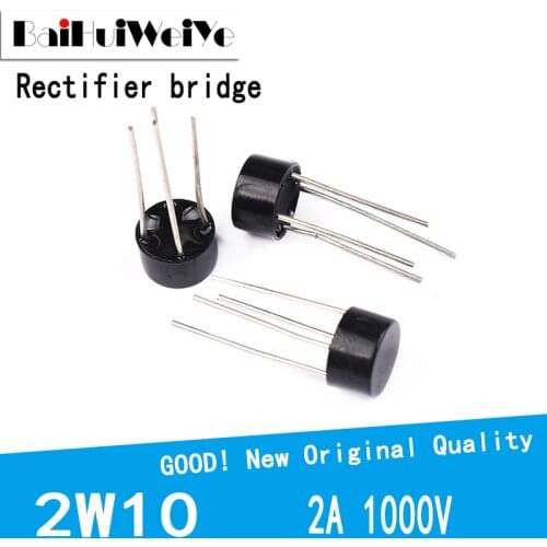 10PCS/LOT 2W10 2A 1000V Diode Bridge Rectifier 2w10 DIP4 DIP-4 Replace 2W06 2W08 New Original Good Quality