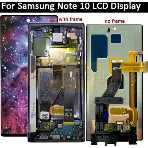 For Samsung Galaxy Note 10 Lcd N970F N9700 with Frame Display Touch Screen Digitizer For Samsung note10+ LCD N975 N9750/DS lcd
