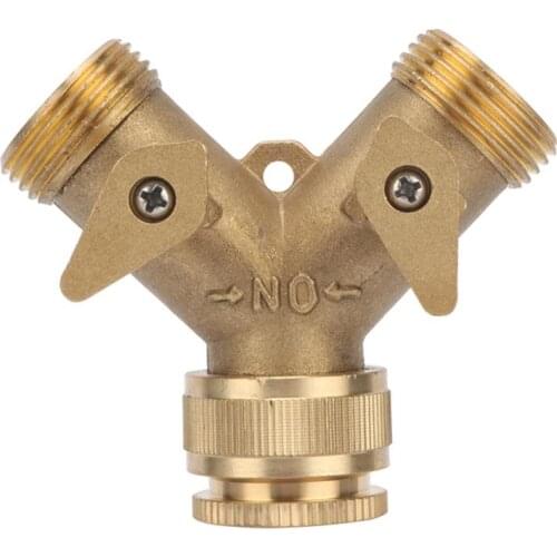 1/2" Female Thread to 3/4" Male Thread Y Shaped Valve Two Way Water Splitter Water Faucet Adapters Plumbing Pipe Fittings