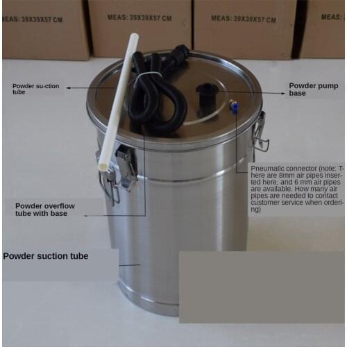 304 Electrostatic Powder Coating Hopper Experiment Mini Small Paint Powder Barrel with Injector and Fluidized Bed
