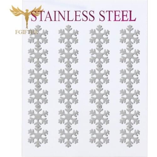 FGifter New Year Jewelry Gift Sliver Color Snowflake Earrings For Women Stainless Steel Stud Earrings Wholesale