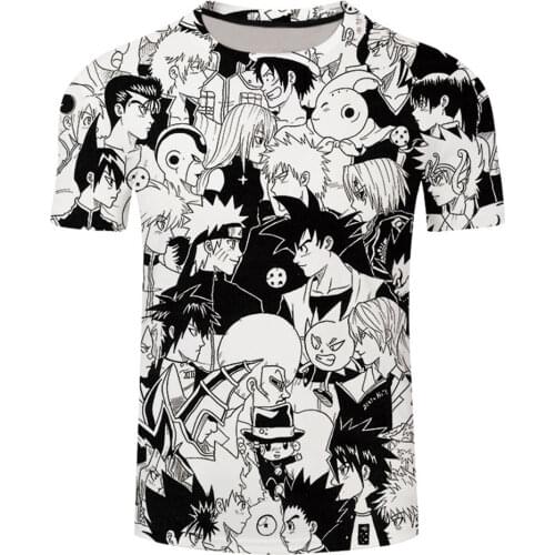 Funny Goku Mens T-Shirt Anime Harajuku Tops 3D Printed Tshirt Summer Round Neck Shirt Boys Apparel Streetwear Loose Tee shirts