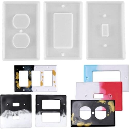 Crystal Epoxy Resin Mold USB Socket Panel Light Switch Cover Silicone Mould DIY Crafts Casting Tool