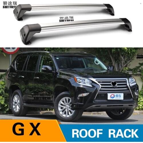 For LEXUS GX-Series GX400 5-dr SUV, 2010-2020 Roof Bar Car Special Aluminum Alloy Belt Lock Led Shooting ROOF RACK CORSS Rack