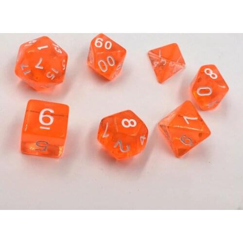 Rollooo Dice 7pc/set High Quality Transparent Digital Polyhedral Rich Color Rpg Dice