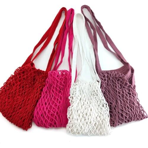 New Mesh Shopping Bag Reusable String Fruit Storage Handbag Totes Women Shopping Mesh Net Woven Bag Shop Grocery Tote Bag