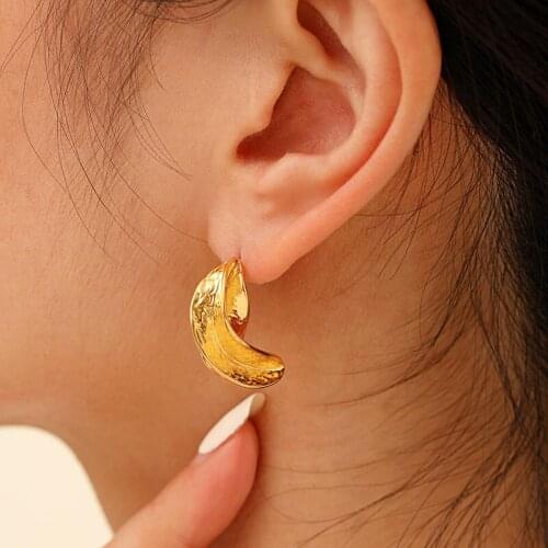 Fashion Vintage French Geometric Irregular Golden Earrings For Women 925 Silver Needle Ear Studs Punk Trendy Jewelry Accessories