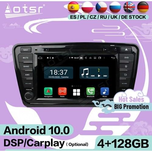 128G Carplay Multimedia Stereo Android 10 Screen For SKODA Octiva A7 2014 2015 Car GPS Auto Audio Radio Receiver Video Head Unit