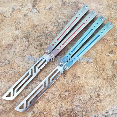 Nautilus High-end Transparency Aluminum+G10 Handle Butterfly Knife Trainer Knife Channel 440 Blade Bushing System Edc Knife