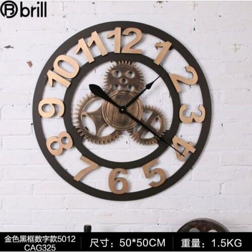 Industrial Style Luxury Wall Clock Creative Retro Modern Wall Clocks Living Room Industrial Wind Wall Decoration Hanging Clock