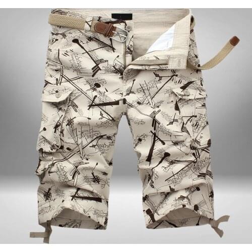 Summner Cotton Cargo Shorts Men Camouflage Camo Hot Breeches Baggy Multi-Pocket Casual Loose Army Military Work Shorts Size 44