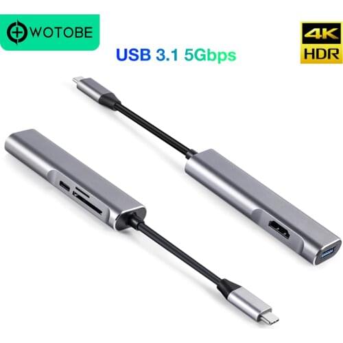 New USB C Type-C Hub Extension Dock HDMI 4K SD/TF Card USB 3.1 5Gbps 5-in-1 Card Reader Multifunctional Converter