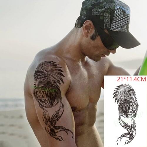 Waterproof Temporary Tattoo Stickers Eagle Feather Dream Catcher Totem Fake Tatto Flash Tatoo Body Art for Women Men